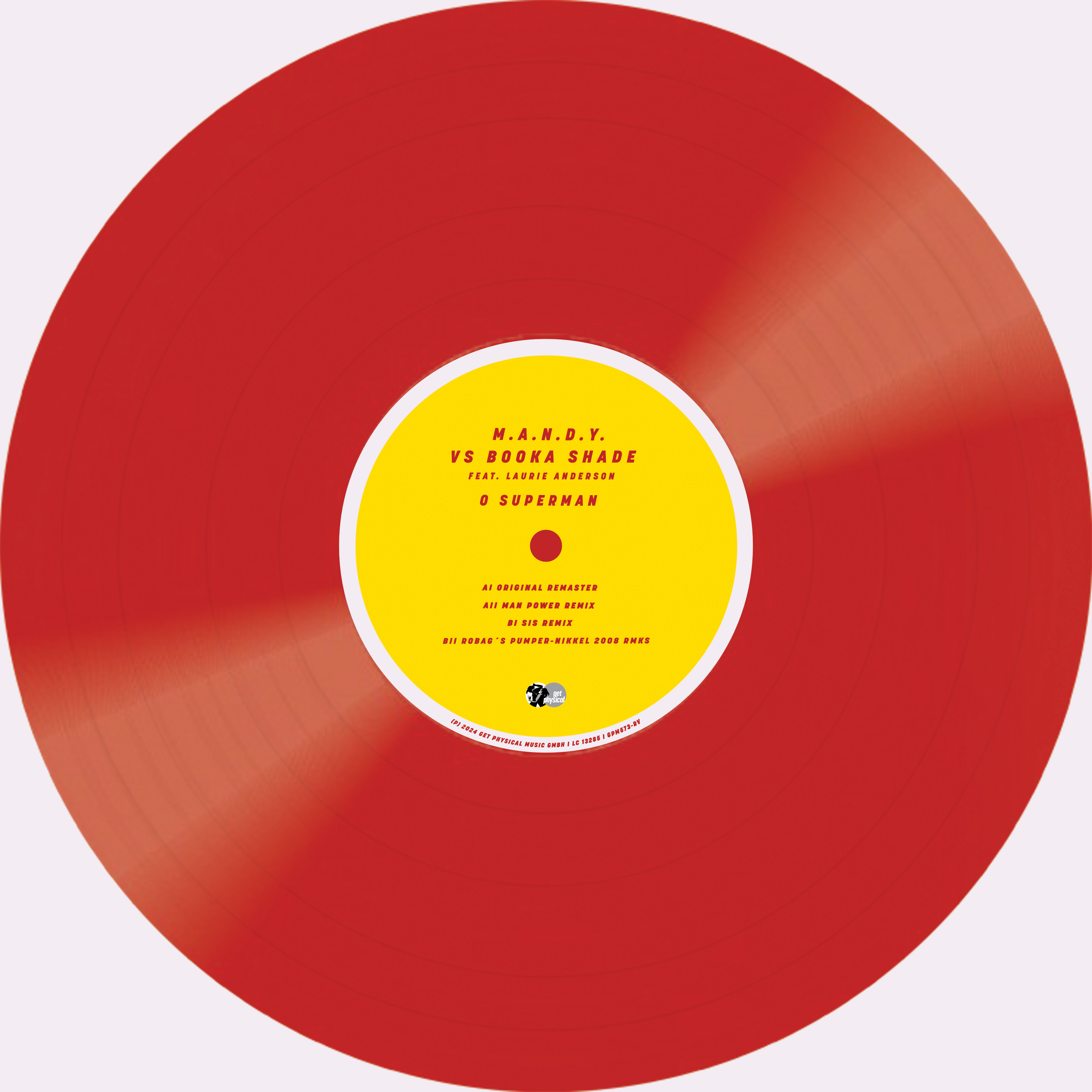 M.A.N.D.Y . vs Booka Shade feat. Laurie Anderson – O Superman (Red Vinyl, Yellow Label, Ltd) vinyl cover