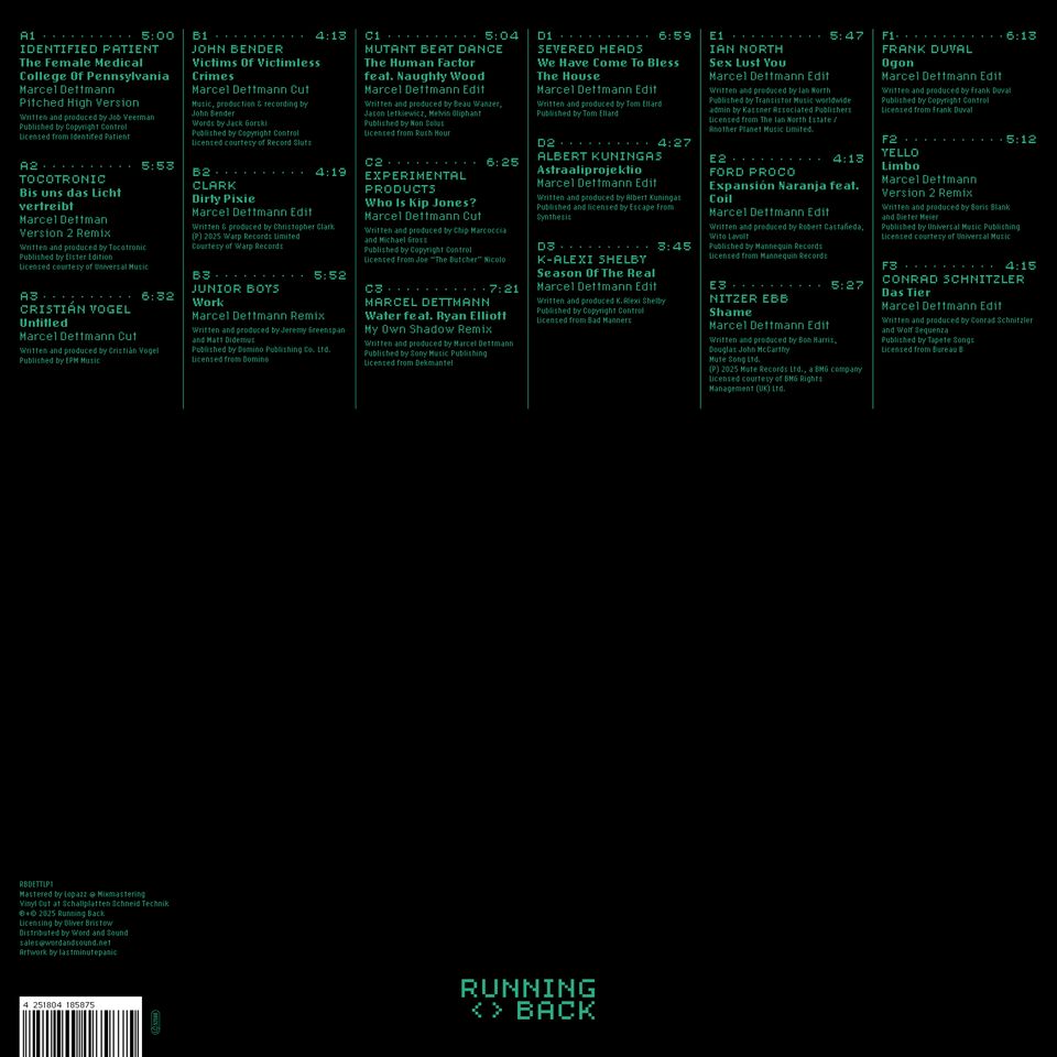 Marcel Dettmann - Running Back Mastermix: Marcel Dettmann - Edits & Cuts (3LP) (Repress)