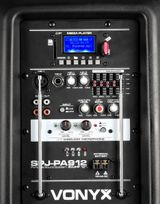 Vonyx SPJ-PA912 Активна тонколона 12", 500W, USB, Вградени микрофони, Батерия 4