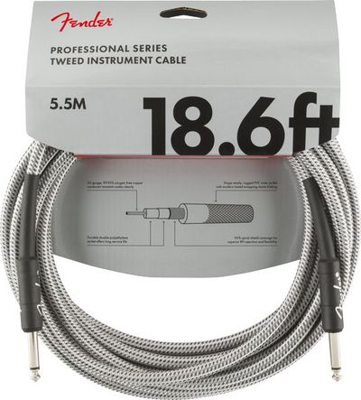Fender PRO White Tweed, 6.3mm/6.3mm, 5.5m - SoundGround музикален магазин