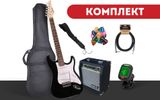 Комплект електрическа китара Arrow Tonecaster ST 111 Abyss Black R/W, Jeremi GA-10 1