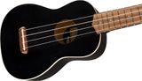 Fender Venice Soprano Uke, Walnut Fingerboard, Black 6