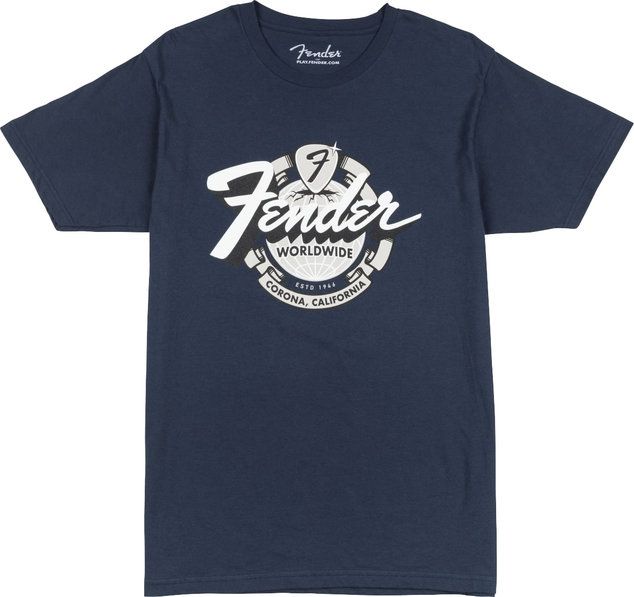 Fender World Wide Tee Vin Navy - XL