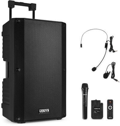 Vonyx VSA700-BP, Активна тонколона 15", 1000W, Combo - SoundGround музикален магазин